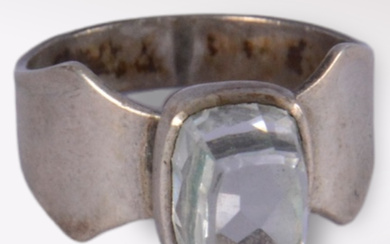 A 20th-century sterling silver ring.
