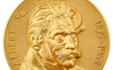 A 22ct gold commemorative Albert Schweitzer Memorial Medallion