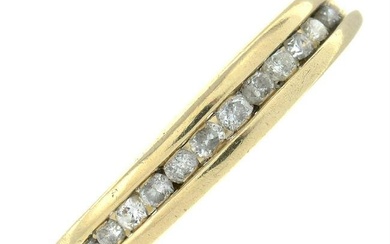 A 9ct gold brilliant-cut diamond half eternity ring.