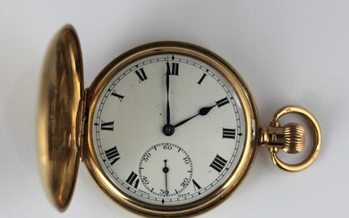 A 9ct gold cased keyless wind hunt in case gentleman's pocket watch