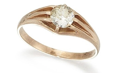 A 9ct gold, diamond single stone ring, the...
