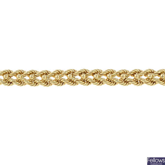A 9ct gold fancy-link bracelet.