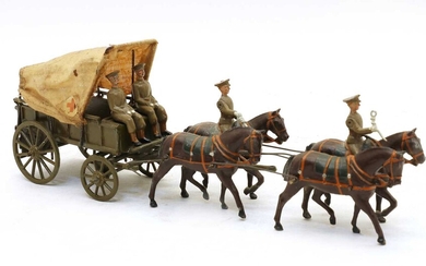 A Britains four horse ambulance wagon