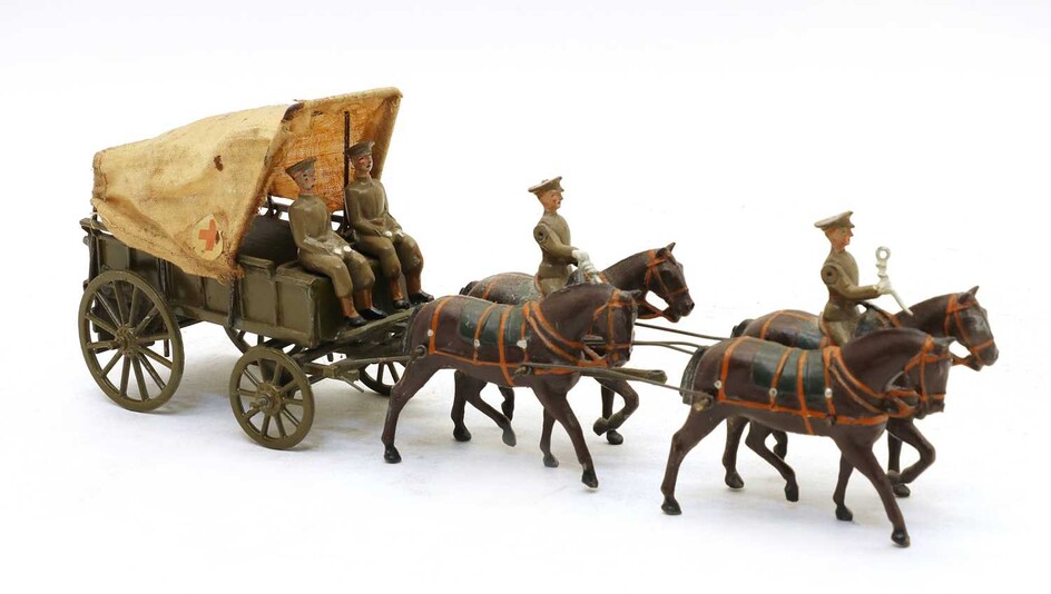 A Britains four horse ambulance wagon