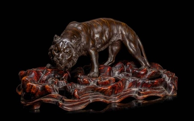 A Bronze Okimono of A Tiger