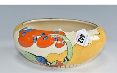 A CLARICE CLIFF 'DEVON' PATTERN BOWL, painted with a stylise...