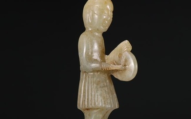 A Chinese Carved Jade Decoration of Figure
