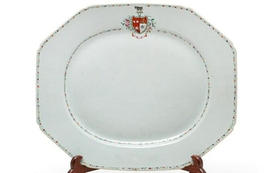 A Chinese Export Famille Rose armorial platter