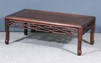A Chinese Rosewood Rectangular 'Opium' Table, with flush panel...