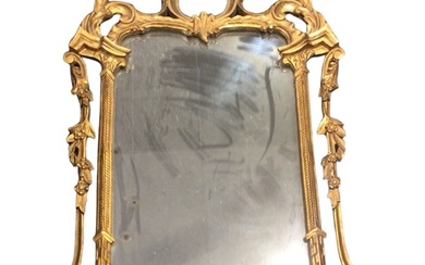 A Chippendale style rococo giltwood wall mirror, the acanthus and...