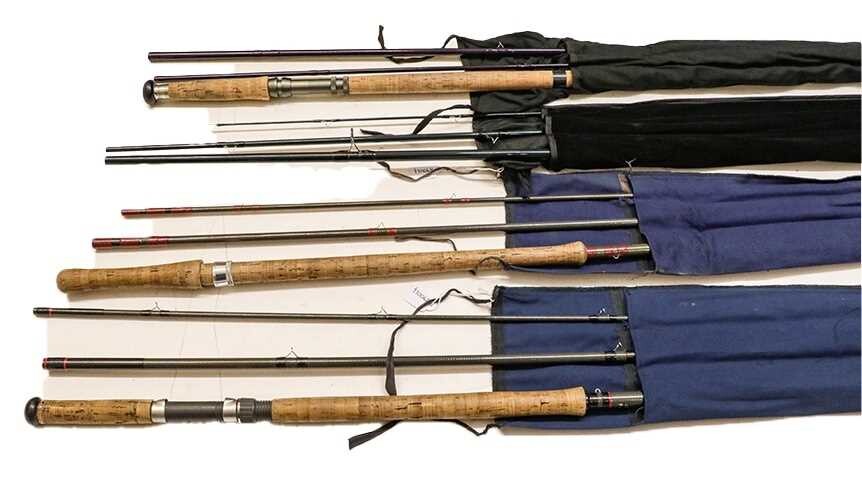 A Collection Of Four Salmon Fly Rods