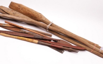 A Collection of Cultural Spears and Oars