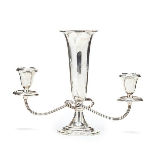 A Convertible Gorham Sterling Silver Candlestick Vase