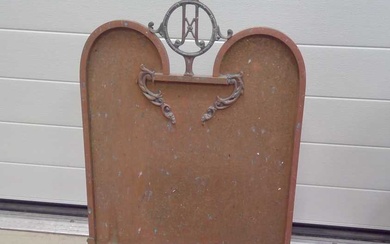 A Copper Fire Screen and a Cast Iron Canopy. The...