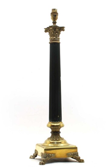 A Corinthian column table lamp