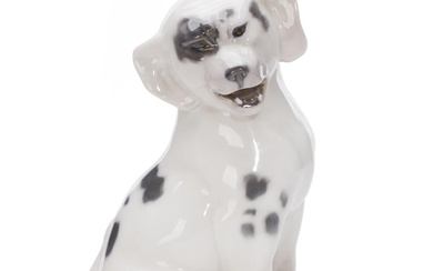 A Dalmatian puppy, porcelain figure. Knud Kyhn. 2608. Royal Copenhagen. H. 19.5...