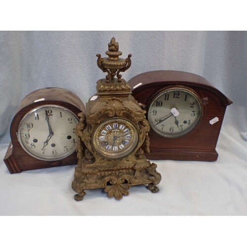 A FRANCH ORMOLU CLOCK, WITH H&F PARIS MOVEMENT striking on a...