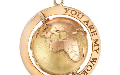 A GLOBE PENDANT the rotating globe in a border eng ...