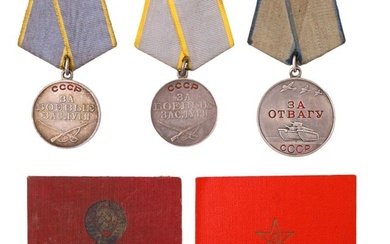 A GROUP OF 3 SOVIET MEDALS FOR BRAVERY