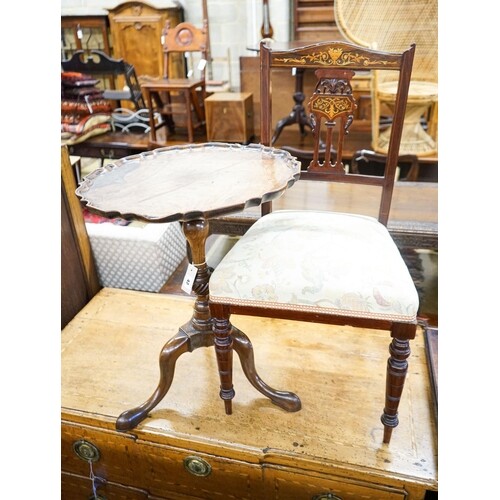A George II style circular mahogany tripod table, diameter 5...