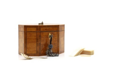 A George III inlaid satinwood tea caddy