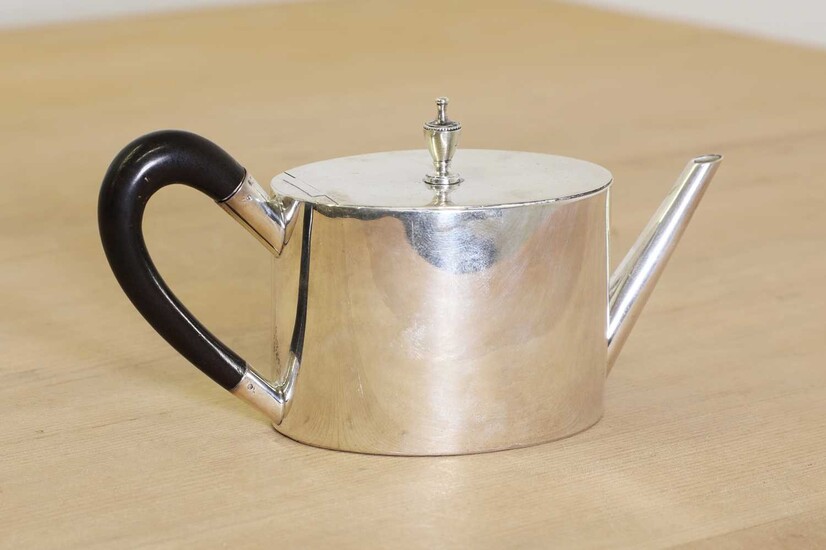 A George III silver miniature journeyman's or saffron teapot