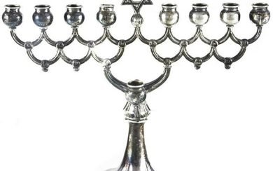 A German .835 silver weighted menorah