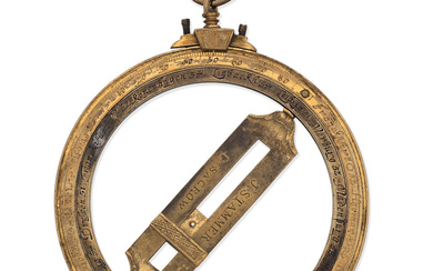 A J. Stammer gilt brass universal equinoctial ring dial, German,...