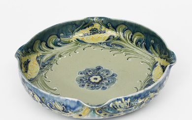 A James Macintyre & Co Florian Ware dish designed by William Moorcroft