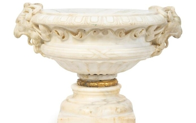 A Neoclassical Style Carved Marble Urn Height 15 x