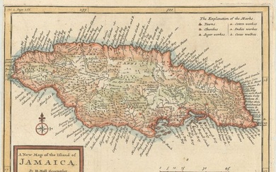 "A New Map of the Island of Jamaica", Moll, Herman