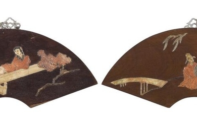 A PAIR OF SMALL CHINESE WOOD PANELS 29TH CENTURY
