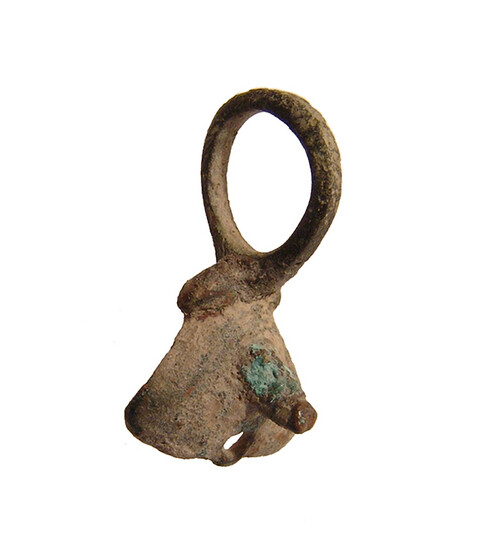 A Roman bronze phallic amulet