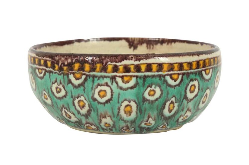 A SMALL POLYCHROME-PAINTED CHEMLA POTTERY BOWL Tunis, Tunisia, North Africa, ca. 1920 - 1930