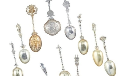 A collection of 19th century silver and silver gilt