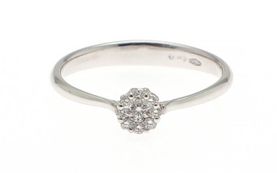 NOT SOLD. A diamond ring set with numerous brilliant-cut diamonds weighing a total of app....