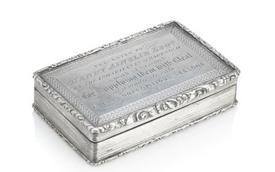 A documentary Victorian silver snuff box By Francis Clark, Birmingham,...