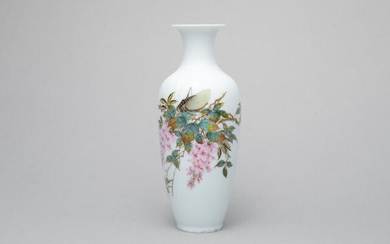 A famille-rose enamelled 'insect and flower' vase