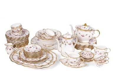 A fifty-six piece Royal Crown Derby Royal Antoinette tea and...