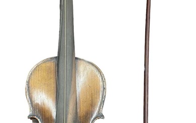 A full size German violin with one-piece back, length of...