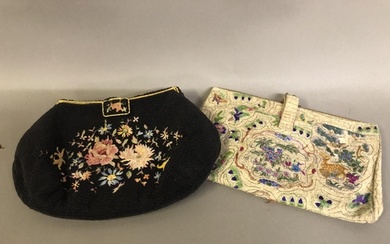 A good 1930’s black beaded and embroidered evening bag, Made...