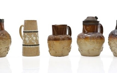 A group of four salt glazed stoneware 'Harvest' jugs