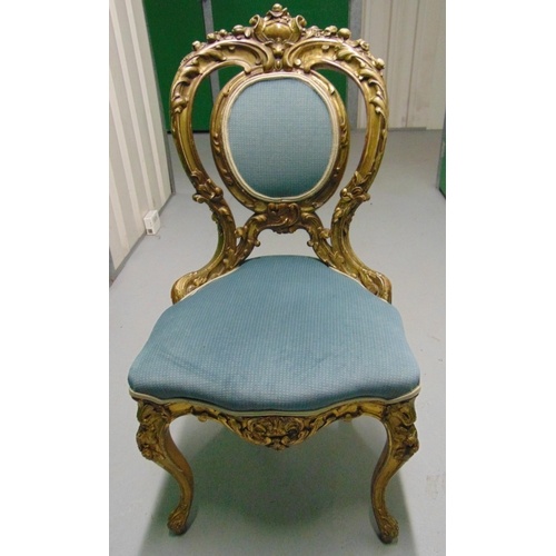 A late 19th French style century gilded wooden boudoir chair...