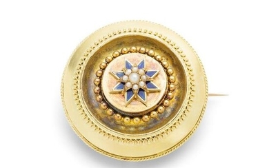 A late 19th century pearl brooch