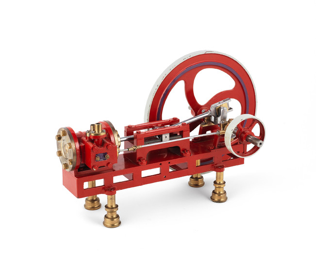 A live steam model of a horizontal mill engine