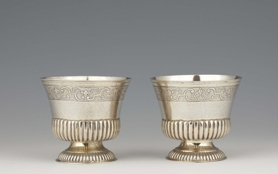 A pair of Augsburg Régence silver beakers