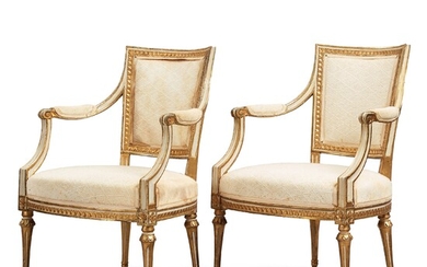 A pair of Gustavian armchairs by J. E. Höglander, master 1777.