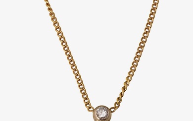 A pearl and diamond pendant necklace