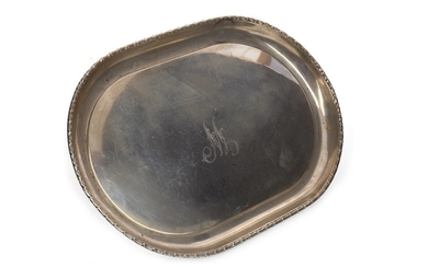 AN EARLY 20TH CENTURY SILVER TRAY
