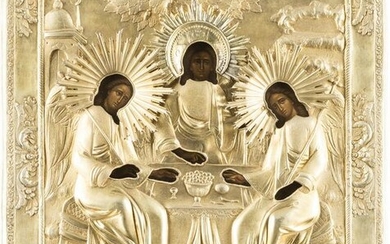 AN ICON SHOWING THE OLD TESTAMENT TRINITY WITH A